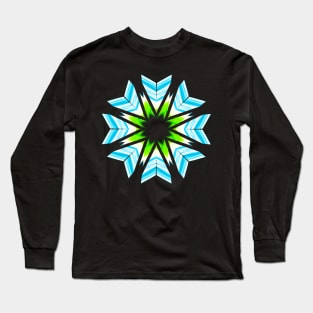 Blue and green Star Long Sleeve T-Shirt